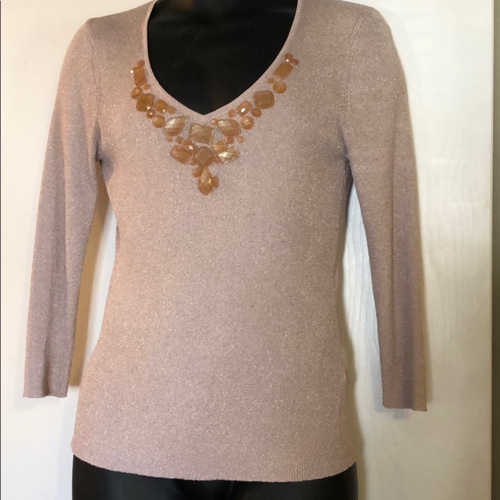 August Silk Pink Shimmering Sweater - SOLD